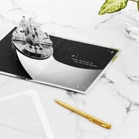 Hallmark Star Wars 3D vyskakovacie blahoželanie Millennium Falcon – narodeniny, Deň otcov, vesmírna téma Han Solo, strieborné 6