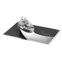Hallmark Star Wars 3D vyskakovacie blahoželanie Millennium Falcon – narodeniny, Deň otcov, vesmírna téma Han Solo, strieborné 3