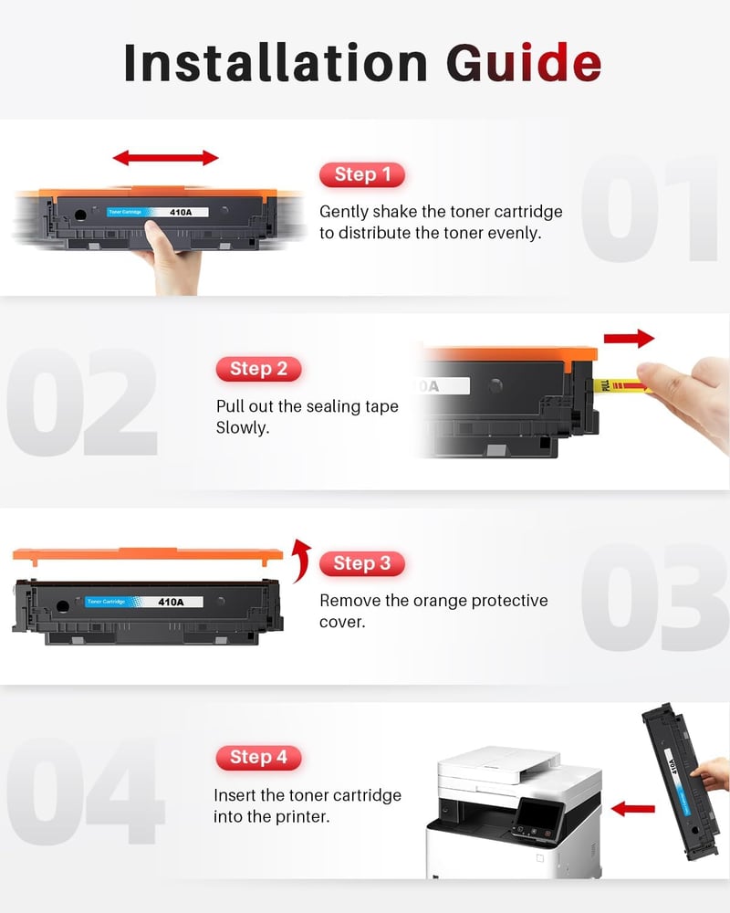 Halloya 410A/410X Toner 4db HP LaserJet Pro M477fdw M452nw Nyomtatóhoz