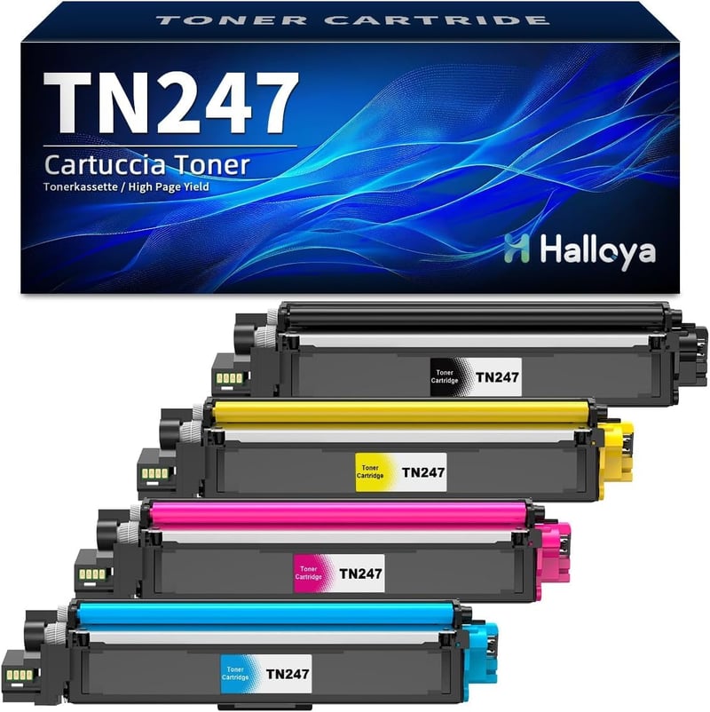 Toner compatibil Halloya TN-247 TN-243 CMYK pentru imprimante Brother MFC-L3750CDW DCP-L3550CDW