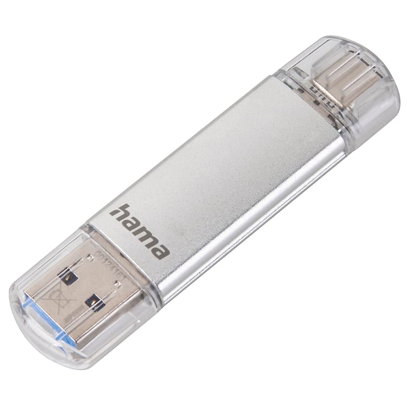 Hama 128 GB USB 3.2 Gen 1 Type-C USB memorija, 2-u-1 OTG stick za Android, tablet, MacBook, 40 MB/s, srebrna