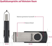 Hama 128GB USB 2.0 Pendrive 15MB/s Fém Kulcstartó Ezüst - 128 GB, 15MB/s data speed 4