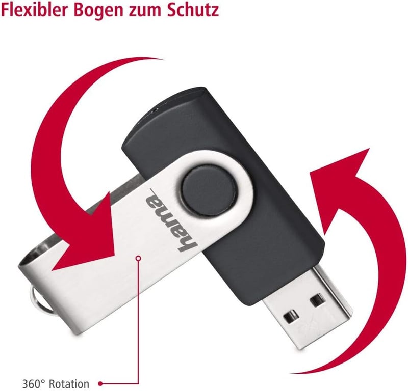 Hama 128GB USB 2.0 Pendrive 15MB/s Fém Kulcstartó Ezüst - 128 GB, 15MB/s data speed