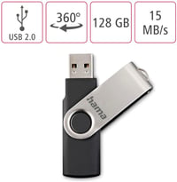 Hama 128GB USB 2.0 Pendrive 15MB/s Fém Kulcstartó Ezüst - 128 GB, 15MB/s data speed 2