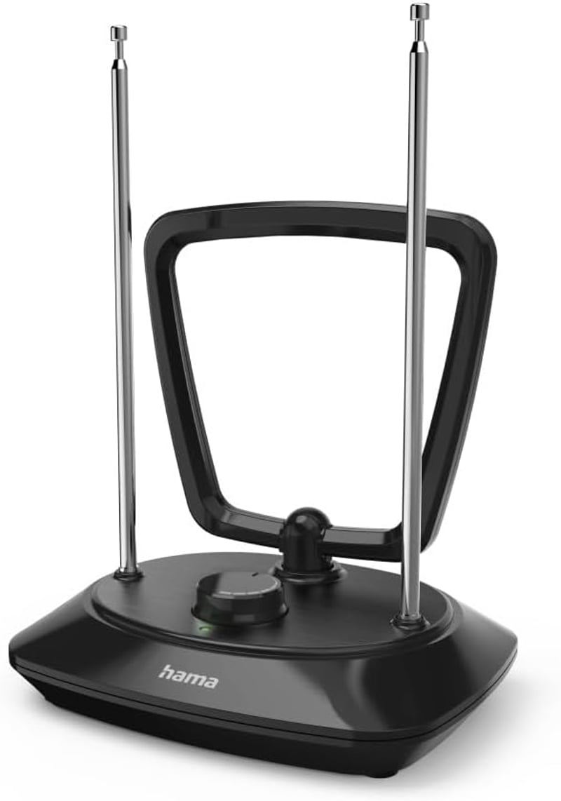 Hama Classic aktív beltéri antenna DVB-T2/FM, állítható erősítés, 5G LTE szűrő - fekete