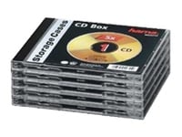 Carcasă Hama pentru CD, DVD și Blu-Ray, neagră, set de 5 bucăți cu capac transparent pentru discuri de dimensiune standard 3