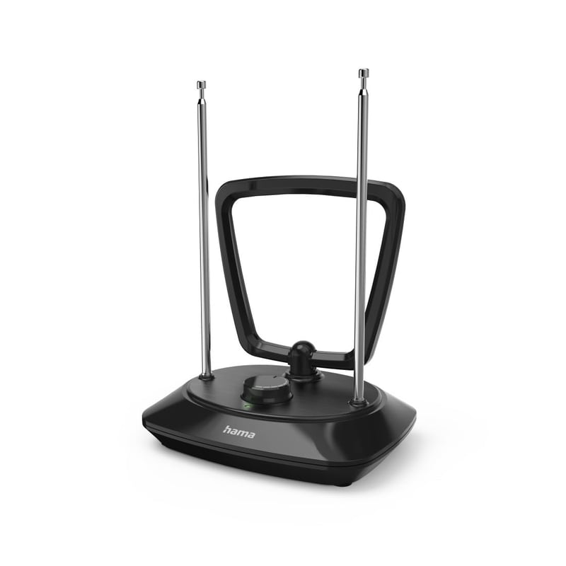 Hama Classic aktív beltéri antenna DVB-T2/FM, állítható erősítés, 5G LTE szűrő - fekete