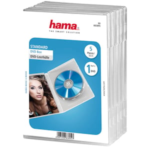 Priehľadné DVD obaly Hama, balenie 5 ks