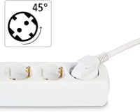 Hama elosztó 1,4m kábellel 45° forgatható 3500W GS tanúsított - 3-fold, White 3