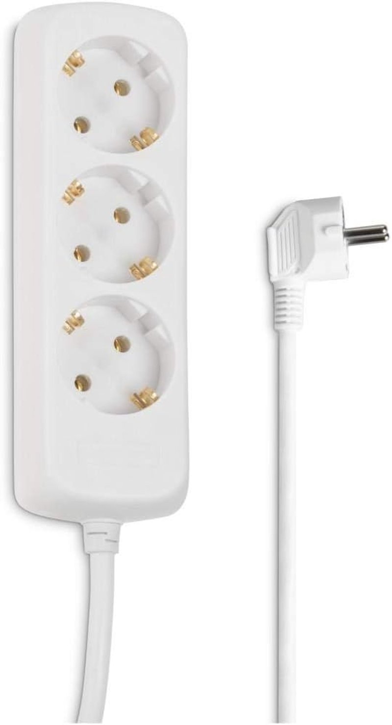 Hama elosztó 1,4m kábellel 45° forgatható 3500W GS tanúsított - 3-fold, White