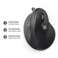 Ergonomická vertikálna bezdrôtová myš Hama, pre pravákov, max. 1800 DPI – čierna 5