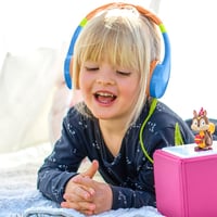 Căști Hama pentru copii, cu fir, limitare volum 85dB, on-ear, reglabile, de la 4 ani, jack 3,5mm, albastru/colorat 7