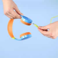 Căști Hama pentru copii, cu fir, limitare volum 85dB, on-ear, reglabile, de la 4 ani, jack 3,5mm, albastru/colorat 4