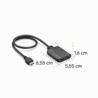 Splitter HDMI Hama 4K, 1 intrare 2 ieșiri, 4K@30Hz, cablu 60 cm, distribuitor pentru conectarea a 2 monitoare 6