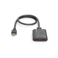 Splitter HDMI Hama 4K, 1 intrare 2 ieșiri, 4K@30Hz, cablu 60 cm, distribuitor pentru conectarea a 2 monitoare 2