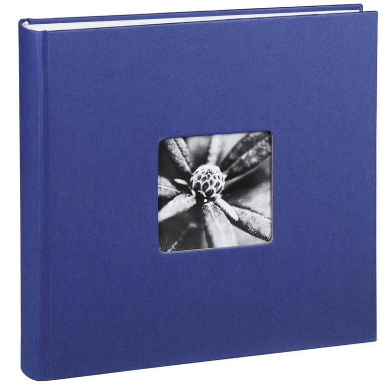 Fotoalbum Hama Jumbo Fine Art, 30x30 cm, 100 bielych strán, 50 listov, na 400 fotografií, samolepiaci album na vlepovanie fotiek, modrý