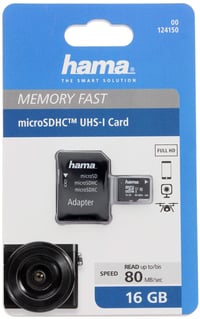 Pamäťová karta Hama microSDHC 16 GB Class 10 UHS-I 80 MB/s s SD adaptérom, čierna 2