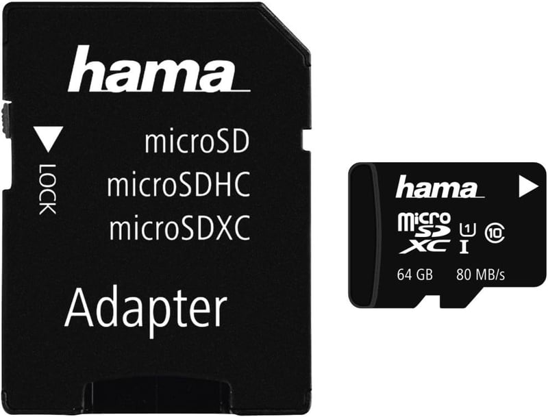 Hama microSDXC 64GB UHS-I Class 10 memóriakártya adapterrel - 64 GB