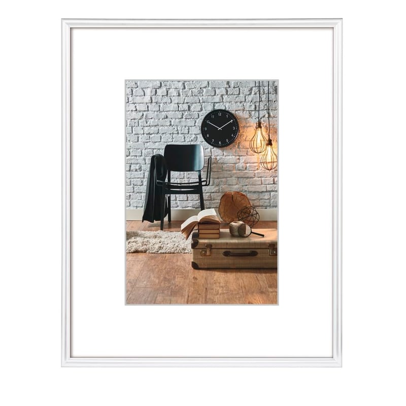 Fotorámik Hama Sevilla 30x40 cm, papierová pasparta 20x27 cm, kvalitné sklo, plastový rám, biely, na zavesenie na stenu