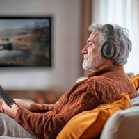 Káblové TV slúchadlá Hama ShellTV II, 6m kábel, cez uši (over-ear), pozlátený konektor, čierne 6