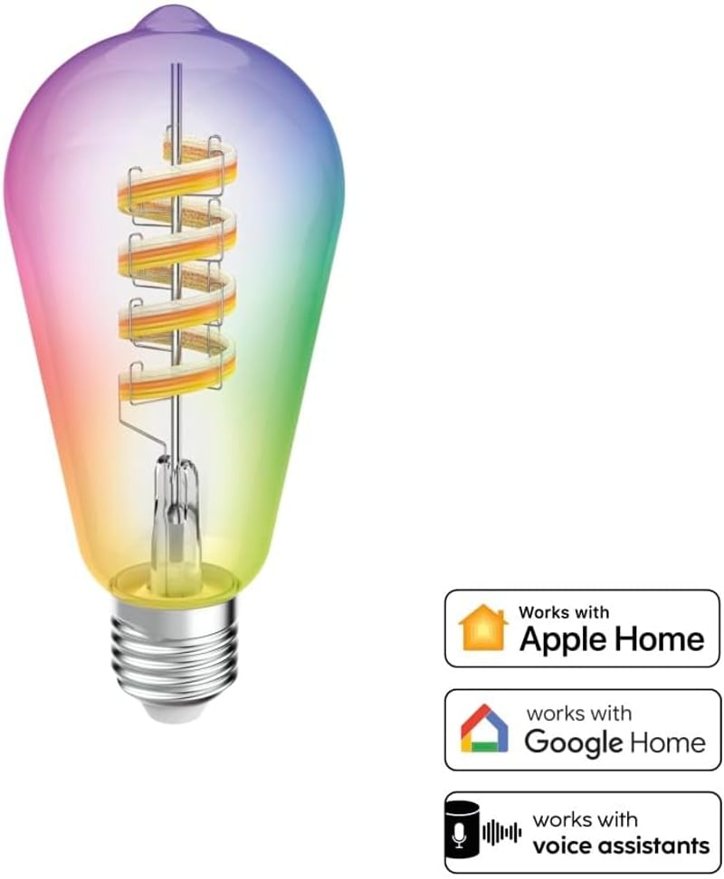 Hama Smart LED izzó E27 RGB filament ST64 Matter kompatibilis - 1 x Lampe, E27 - Retro, Filament