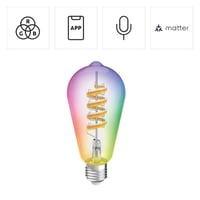 Inteligentná LED žiarovka Hama E27 ST64 filament RGB+biela, stmievateľná, Matter 2