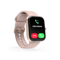Hama pametni sat roze boje, zaslon u boji od 1,65", funkcija telefona, IP68, WhatsApp, e-pošta, glasovni asistent, fitness tracker sa 100 sportskih načina, mjerenje pulsa, V 5