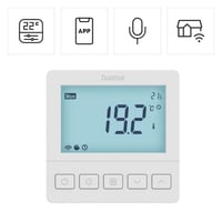 Hama izbový termostat na podlahové kúrenie, programovateľný, pod omietku, LCD displej, aplikácia, kompatibilný s Alexa, Google Assistant, Siri, biely 2