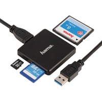 Čítačka pamäťových kariet Hama USB 3.0 35 v 1, čierna, pre SD, SDHC, SDXC, microSD, CF karty, s USB káblom, pre PC, Mac, notebook a TV 1