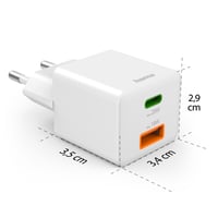 Rýchlonabíjačka Hama USB, 1x USB-C, 1x USB-A, mini nabíjačka, 20 W, Power Delivery, Quick Charge 3.0, biela, pre mobilné telefóny a tablety 8