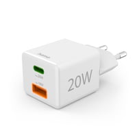 Rýchlonabíjačka Hama USB, 1x USB-C, 1x USB-A, mini nabíjačka, 20 W, Power Delivery, Quick Charge 3.0, biela, pre mobilné telefóny a tablety 1