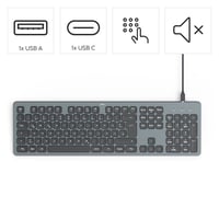 Káblová USB klávesnica Hama s podsvietením a nožnicovými spínačmi 2