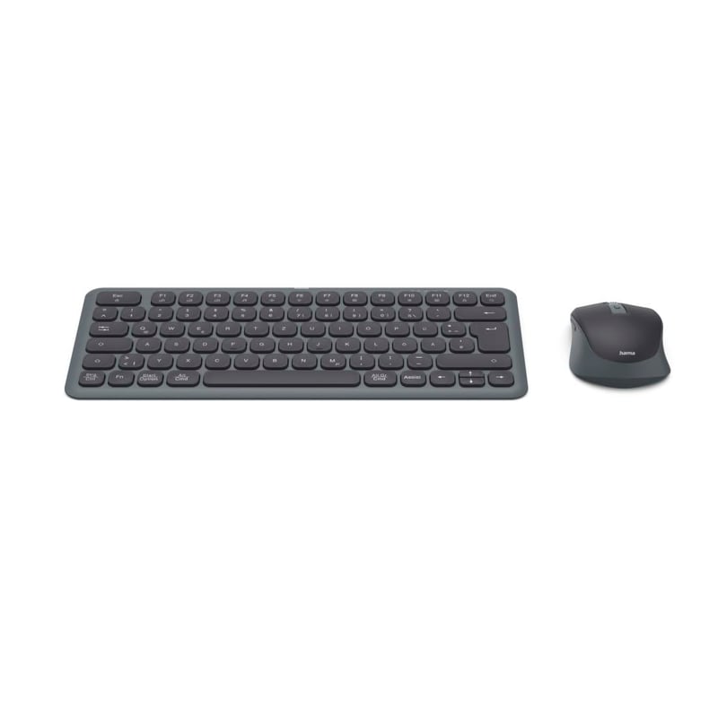 Súprava bezdrôtovej klávesnice a myši Hama, Multi Device, Bluetooth a rádiová frekvencia, čierna, tiché nožnicové klávesy, multimediálne funkcie