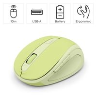 Mouse wireless Hama cu click silențios, ergonomic, 6 butoane, 800/1200/1600 DPI, 2,4 GHz, pentru PC și laptop, verde 2