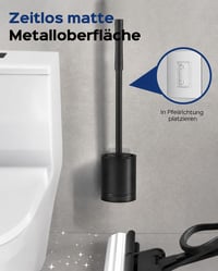 Perie de WC din silicon HAMITOR cu suport din oțel inoxidabil - Negru, montare pe perete 4