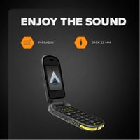 Smartphone Hammer DIG LTE 4G Flip Deblocat - Pliabil, 2 Ecrane, Dual SIM, Rezistent la apă IP68, 1200 mAh, 4G/LTE 6