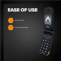 Smartphone Hammer DIG LTE 4G Flip Deblocat - Pliabil, 2 Ecrane, Dual SIM, Rezistent la apă IP68, 1200 mAh, 4G/LTE 4