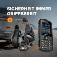 Mobilný telefón Hammer H Basalt Outdoor čierny, 2,4" displej, IP68 vodotesný, nárazuvzdorný, 1800 mAh batéria, Dual SIM, baterka, Bluetooth, tlačidlový 5