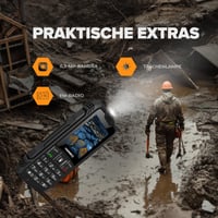 Mobilný telefón Hammer H Basalt Outdoor čierny, 2,4" displej, IP68 vodotesný, nárazuvzdorný, 1800 mAh batéria, Dual SIM, baterka, Bluetooth, tlačidlový 6