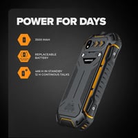 Hammer H Boost 2 LTE IP68 Robusztus Mobiltelefon Nagyobb Gombokkal, Fekete/Narancs 5