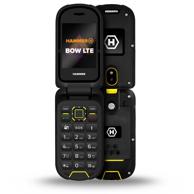 Skladací mobilný telefón Hammer H Bow LTE 4G, bez záväzkov, odolný voči vode a prachu IP68, s veľkou 1200 mAh batériou