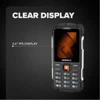 Odolný mobilný telefón Hammer H Forge LTE, bez viazanosti, 32 GB, 3000 mAh batéria, 2,4" IPS displej, veľké tlačidlá, IP68, Dual SIM, USB-C, 2 MP fotoaparát 5