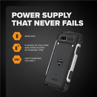 Odolný mobilný telefón Hammer H Forge LTE, bez viazanosti, 32 GB, 3000 mAh batéria, 2,4" IPS displej, veľké tlačidlá, IP68, Dual SIM, USB-C, 2 MP fotoaparát 2