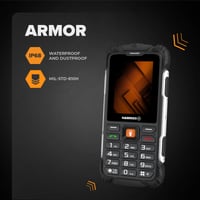 Odolný mobilný telefón Hammer H Forge LTE, bez viazanosti, 32 GB, 3000 mAh batéria, 2,4" IPS displej, veľké tlačidlá, IP68, Dual SIM, USB-C, 2 MP fotoaparát 3