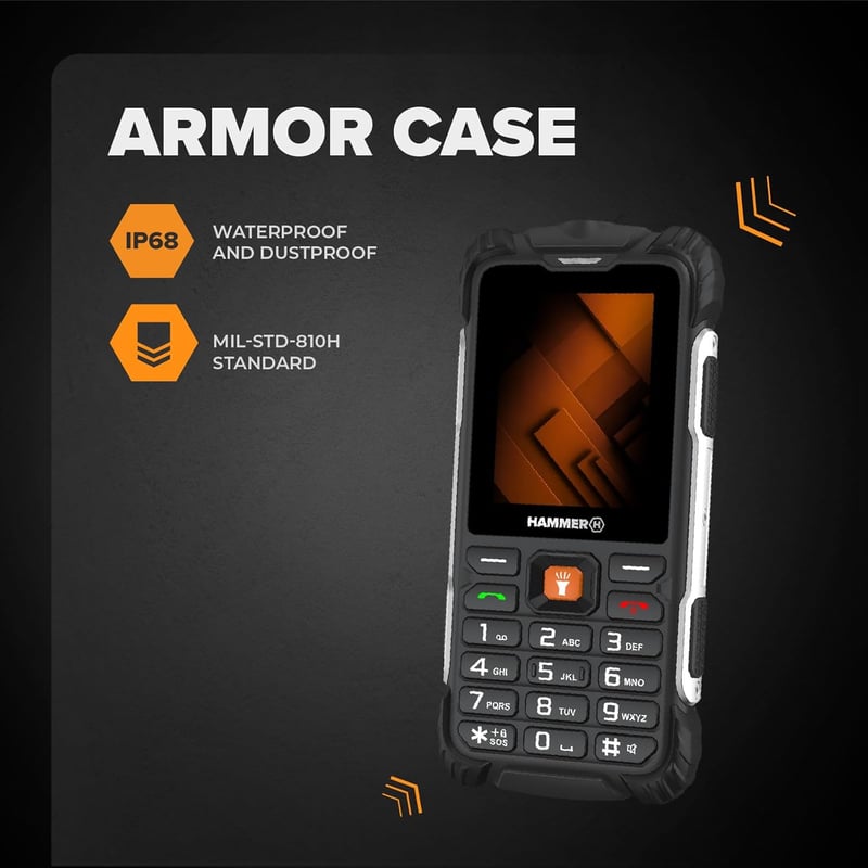 Hammer H Forge Outdoor Mobiltelefon Dual SIM, 2300 mAh, IP68, Fekete - Forge 2G