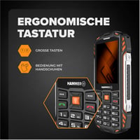 Odolný mobilný telefón Hammer H Power Plus LTE bez viazanosti, 4000 mAh batéria, 2,8-palcový IPS displej, 2 MP fotoaparát, Dual SIM, USB-C, čierny 4
