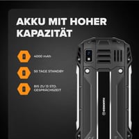 Odolný mobilný telefón Hammer H Power Plus LTE bez viazanosti, 4000 mAh batéria, 2,8-palcový IPS displej, 2 MP fotoaparát, Dual SIM, USB-C, čierny 6