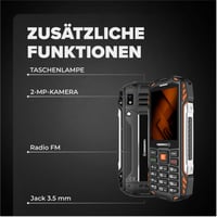 Odolný mobilný telefón Hammer H Power Plus LTE bez viazanosti, 4000 mAh batéria, 2,8-palcový IPS displej, 2 MP fotoaparát, Dual SIM, USB-C, čierny 7