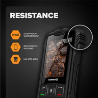 Odolný mobilný telefón Hammer H Rock LTE, neblokovaný, batéria 3000 mAh, 64 GB, 2,4-palcový IPS displej, veľké tlačidlá, SOS tlačidlo, baterka, FM rádio 2