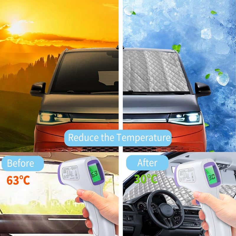 HAMON Napvédő Szélvédő VW T5 T6 SWB 8 db UV Védelem Hőszigeteléssel